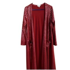 #489 LuLaRoe Elegant Sarah cardigan cropped long sleeve mid calf,
